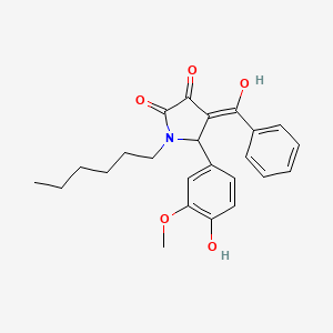 1-hexyl-3-hydroxy-5-(4-hydroxy-3-methoxyphenyl)-4-(phenylcarbonyl)-1,5-dihydro-2H-pyrrol-2-one