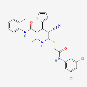 5-cyano-6-({2-[(3,5-dichlorophenyl)amino]-2-oxoethyl}sulfanyl)-2-methyl-N-(2-methylphenyl)-4-(thiophen-2-yl)-1,4-dihydropyridine-3-carboxamide