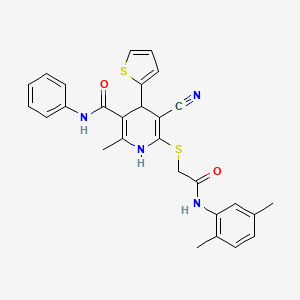 5-cyano-6-({2-[(2,5-dimethylphenyl)amino]-2-oxoethyl}sulfanyl)-2-methyl-N-phenyl-4-(thiophen-2-yl)-1,4-dihydropyridine-3-carboxamide