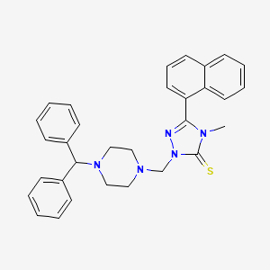 2-{[4-(diphenylmethyl)piperazin-1-yl]methyl}-4-methyl-5-(naphthalen-1-yl)-2,4-dihydro-3H-1,2,4-triazole-3-thione