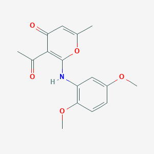 3-acetyl-2-[(2,5-dimethoxyphenyl)amino]-6-methyl-4H-pyran-4-one