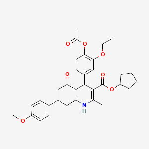 Cyclopentyl 4-[4-(acetyloxy)-3-ethoxyphenyl]-7-(4-methoxyphenyl)-2-methyl-5-oxo-1,4,5,6,7,8-hexahydroquinoline-3-carboxylate