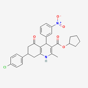 Cyclopentyl 7-(4-chlorophenyl)-2-methyl-4-(3-nitrophenyl)-5-oxo-1,4,5,6,7,8-hexahydroquinoline-3-carboxylate