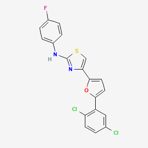 4-[5-(2,5-dichlorophenyl)furan-2-yl]-N-(4-fluorophenyl)-1,3-thiazol-2-amine