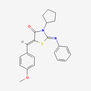 (2Z,5Z)-3-cyclopentyl-5-(4-methoxybenzylidene)-2-(phenylimino)-1,3-thiazolidin-4-one