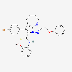 4-(4-bromophenyl)-N-(2-methoxyphenyl)-1-(phenoxymethyl)-5,6,7,8-tetrahydro-2,2a,8a-triazacyclopenta[cd]azulene-3-carbothioamide