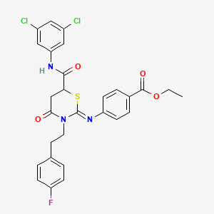 ethyl 4-({(2Z)-6-[(3,5-dichlorophenyl)carbamoyl]-3-[2-(4-fluorophenyl)ethyl]-4-oxo-1,3-thiazinan-2-ylidene}amino)benzoate