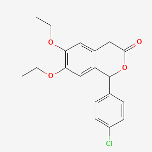 molecular formula C19H19ClO4 B11093407 1-(4-chlorophenyl)-6,7-diethoxy-1,4-dihydro-3H-isochromen-3-one 