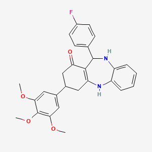 11-(4-fluorophenyl)-3-(3,4,5-trimethoxyphenyl)-2,3,4,5,10,11-hexahydro-1H-dibenzo[b,e][1,4]diazepin-1-one