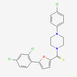 molecular formula C21H17Cl3N2OS B11093431 [4-(4-Chlorophenyl)piperazin-1-yl][5-(2,4-dichlorophenyl)furan-2-yl]methanethione 