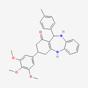 11-(4-methylphenyl)-3-(3,4,5-trimethoxyphenyl)-2,3,4,5,10,11-hexahydro-1H-dibenzo[b,e][1,4]diazepin-1-one