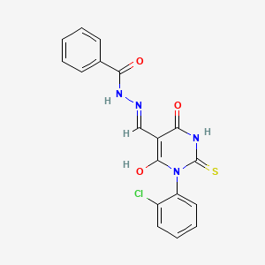 N'-{(E)-[1-(2-chlorophenyl)-4,6-dioxo-2-thioxotetrahydropyrimidin-5(2H)-ylidene]methyl}benzohydrazide