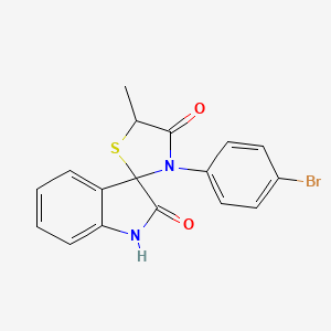 molecular formula C17H13BrN2O2S B11093486 3'-(4-bromophenyl)-5'-methyl-4'H-spiro[indole-3,2'-[1,3]thiazolidine]-2,4'(1H)-dione 