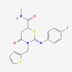 (2Z)-2-[(4-fluorophenyl)imino]-N-methyl-4-oxo-3-(thiophen-2-ylmethyl)-1,3-thiazinane-6-carboxamide