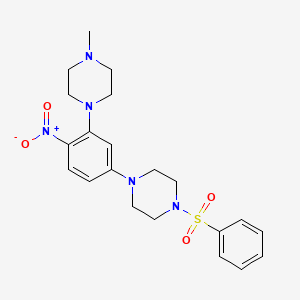 1-Methyl-4-{2-nitro-5-[4-(phenylsulfonyl)piperazin-1-yl]phenyl}piperazine