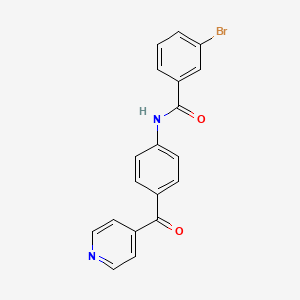 molecular formula C19H13BrN2O2 B11093534 3-bromo-N-[4-(pyridin-4-ylcarbonyl)phenyl]benzamide 