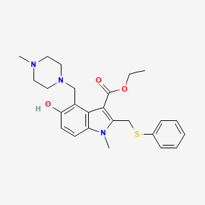 ethyl 5-hydroxy-1-methyl-4-[(4-methylpiperazin-1-yl)methyl]-2-[(phenylsulfanyl)methyl]-1H-indole-3-carboxylate