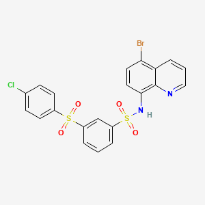 molecular formula C21H14BrClN2O4S2 B11093588 N-(5-bromoquinolin-8-yl)-3-[(4-chlorophenyl)sulfonyl]benzenesulfonamide 