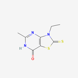 molecular formula C8H9N3OS2 B11093600 3-Ethyl-7-hydroxy-5-methylthiazolo[4,5-d]pyrimidine-2(3H)-thione 