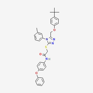 2-({5-[(4-tert-butylphenoxy)methyl]-4-(3-methylphenyl)-4H-1,2,4-triazol-3-yl}sulfanyl)-N-(4-phenoxyphenyl)acetamide