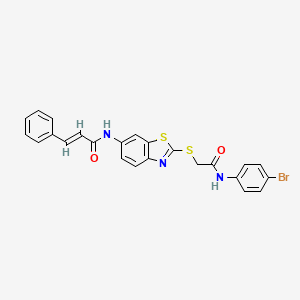 (2E)-N-[2-({2-[(4-bromophenyl)amino]-2-oxoethyl}sulfanyl)-1,3-benzothiazol-6-yl]-3-phenylprop-2-enamide