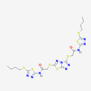 2,2'-([1,2,4]triazolo[3,4-b][1,3,4]thiadiazole-3,6-diyldisulfanediyl)bis{N-[5-(butylsulfanyl)-1,3,4-thiadiazol-2-yl]acetamide}