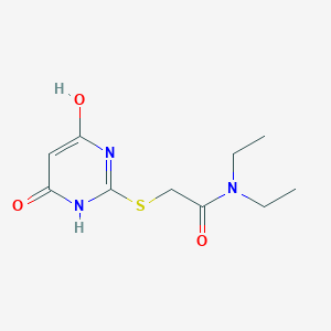 molecular formula C10H15N3O3S B11093699 2-[(4,6-dihydroxypyrimidin-2-yl)sulfanyl]-N,N-diethylacetamide 