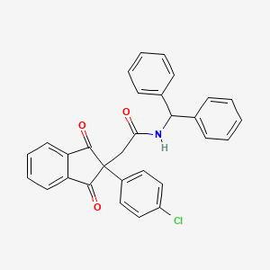 2-[2-(4-chlorophenyl)-1,3-dioxo-2,3-dihydro-1H-inden-2-yl]-N-(diphenylmethyl)acetamide