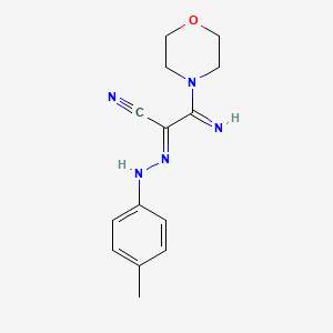 molecular formula C14H17N5O B11093734 3-Imino-3-morpholin-4-yl-2-(p-tolyl-hydrazono)-propionitrile 