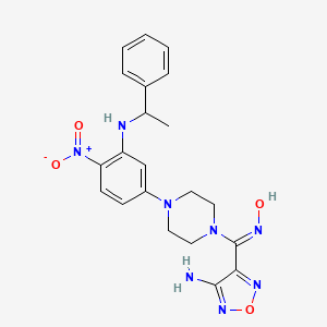 4-[(Z)-(hydroxyimino)(4-{4-nitro-3-[(1-phenylethyl)amino]phenyl}piperazin-1-yl)methyl]-1,2,5-oxadiazol-3-amine