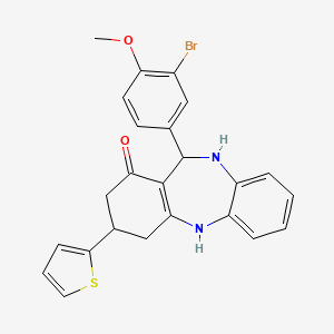 11-(3-bromo-4-methoxyphenyl)-3-(thiophen-2-yl)-2,3,4,5,10,11-hexahydro-1H-dibenzo[b,e][1,4]diazepin-1-one