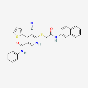 5-cyano-2-methyl-6-{[2-(naphthalen-2-ylamino)-2-oxoethyl]sulfanyl}-N-phenyl-4-(thiophen-2-yl)-1,4-dihydropyridine-3-carboxamide