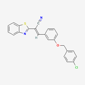 (2E)-2-(1,3-benzothiazol-2-yl)-3-{3-[(4-chlorobenzyl)oxy]phenyl}prop-2-enenitrile