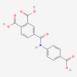 molecular formula C16H11NO7 B11093800 4-[(4-Carboxyphenyl)carbamoyl]benzene-1,2-dicarboxylic acid 