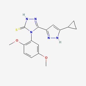 4H-[1,2,4]Triazole-3-thiol, 5-(5-cyclopropyl-2H-pyrazol-3-yl)-4-(2,5-dimethoxyphenyl)-