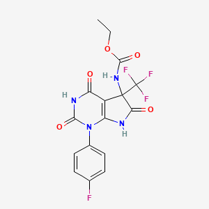 ethyl [1-(4-fluorophenyl)-2,4,6-trioxo-5-(trifluoromethyl)-2,3,4,5,6,7-hexahydro-1H-pyrrolo[2,3-d]pyrimidin-5-yl]carbamate