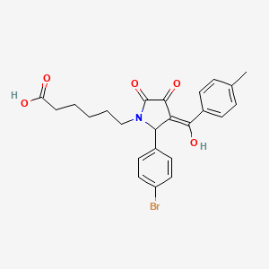 6-{(3E)-2-(4-bromophenyl)-3-[hydroxy(4-methylphenyl)methylidene]-4,5-dioxopyrrolidin-1-yl}hexanoic acid