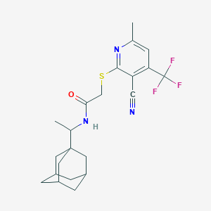 N1-[1-(1-Adamantyl)ethyl]-2-{[3-cyano-6-methyl-4-(trifluoromethyl)-2-pyridyl]sulfanyl}acetamide