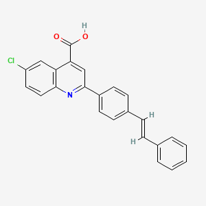 molecular formula C24H16ClNO2 B11093839 6-chloro-2-{4-[(E)-2-phenylethenyl]phenyl}quinoline-4-carboxylic acid 