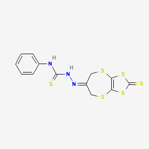 N-phenyl-2-(2-thioxo-5H-[1,3]dithiolo[4,5-b][1,4]dithiepin-6(7H)-ylidene)hydrazinecarbothioamide