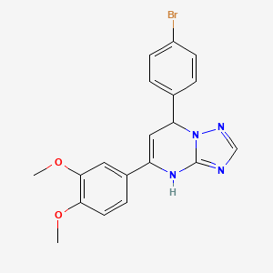 molecular formula C19H17BrN4O2 B11093865 7-(4-Bromophenyl)-5-(3,4-dimethoxyphenyl)-4,7-dihydro[1,2,4]triazolo[1,5-a]pyrimidine 