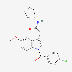 molecular formula C24H25ClN2O3 B11093885 1-(4-Chlorobenzoyl)-N-cyclopentyl-5-methoxy-2-methyl-1H-indole-3-acetamide CAS No. 67370-00-7