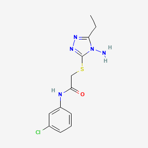 molecular formula C12H14ClN5OS B11093903 2-[(4-amino-5-ethyl-4H-1,2,4-triazol-3-yl)sulfanyl]-N-(3-chlorophenyl)acetamide 