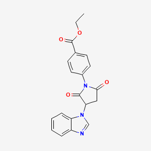 ethyl 4-[3-(1H-benzimidazol-1-yl)-2,5-dioxopyrrolidin-1-yl]benzoate