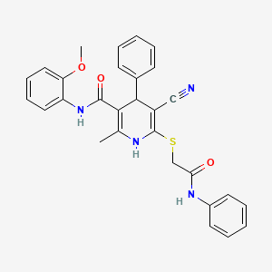 5-cyano-N-(2-methoxyphenyl)-2-methyl-6-{[2-oxo-2-(phenylamino)ethyl]sulfanyl}-4-phenyl-1,4-dihydropyridine-3-carboxamide