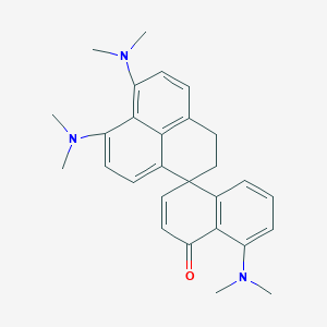 molecular formula C28H31N3O B11094010 5,6',7'-tris(dimethylamino)-2',3'-dihydro-4H-spiro[naphthalene-1,1'-phenalen]-4-one 