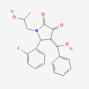 molecular formula C20H18FNO4 B11094031 5-(2-fluorophenyl)-3-hydroxy-1-(2-hydroxypropyl)-4-(phenylcarbonyl)-1,5-dihydro-2H-pyrrol-2-one 