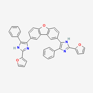 molecular formula C38H24N4O3 B11094059 2-(2-Furyl)-4-{8-[2-(2-furyl)-4-phenyl-1H-imidazol-5-YL]dibenzo[B,D]furan-2-YL}-5-phenyl-1H-imidazole 