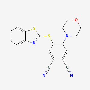 molecular formula C19H14N4OS2 B11094085 4-(Benzothiazol-2-ylsulfanyl)-5-morpholin-4-yl-phthalonitrile 