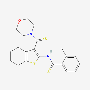 2-methyl-N-[3-(morpholin-4-ylcarbonothioyl)-4,5,6,7-tetrahydro-1-benzothiophen-2-yl]benzenecarbothioamide